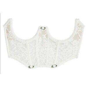 For Love & Lemons Violetta White Lace Corset Top XS